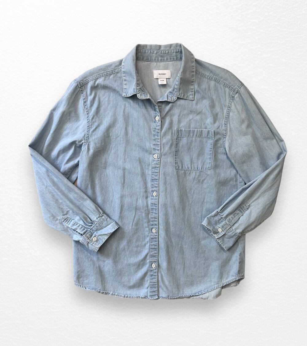 Old Navy Chambray Button Down Shirt, Size 14